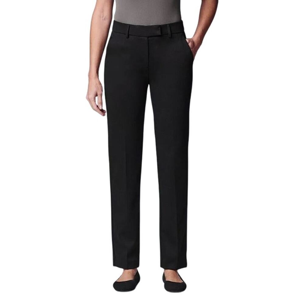 NWT! Kohl's Simply Vera Wang High-Waisted Slim Straight Pants BLK/4